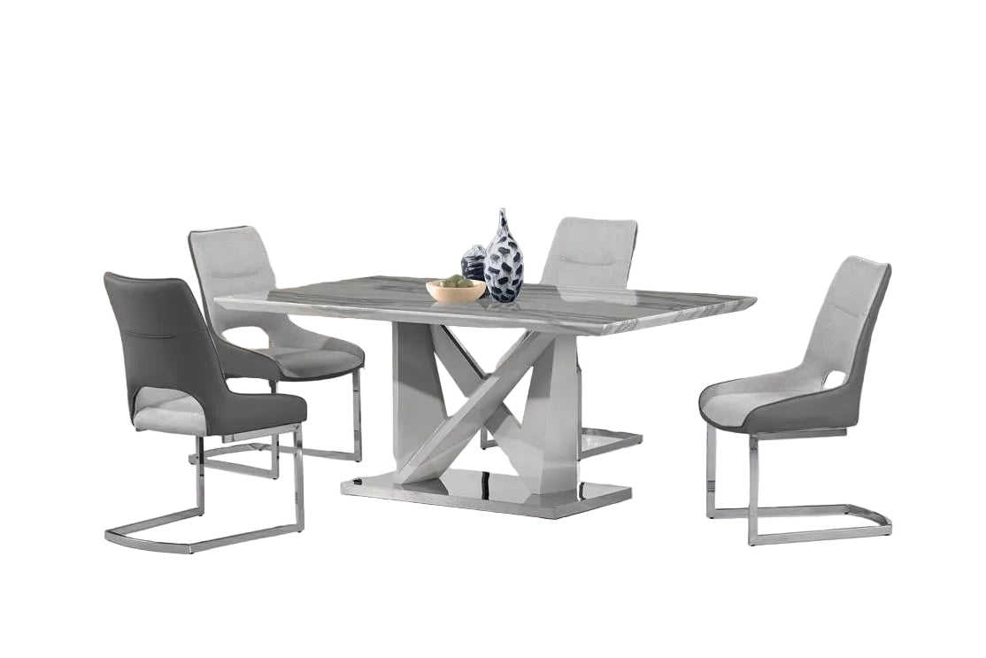 Grey Marble Dining Set