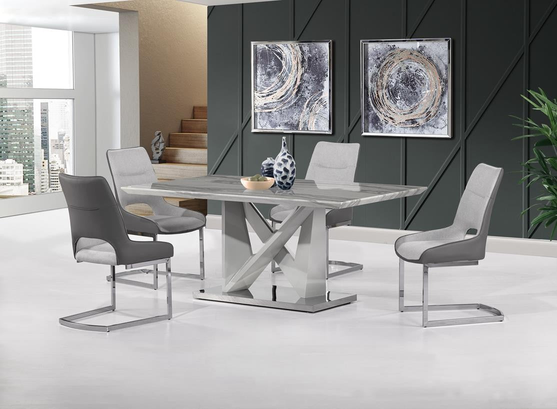 Grey Marble Dining Set