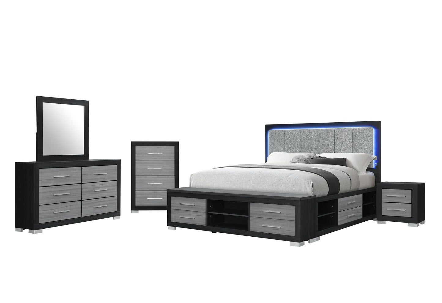 Emma Black & Grey Bedroom Collection