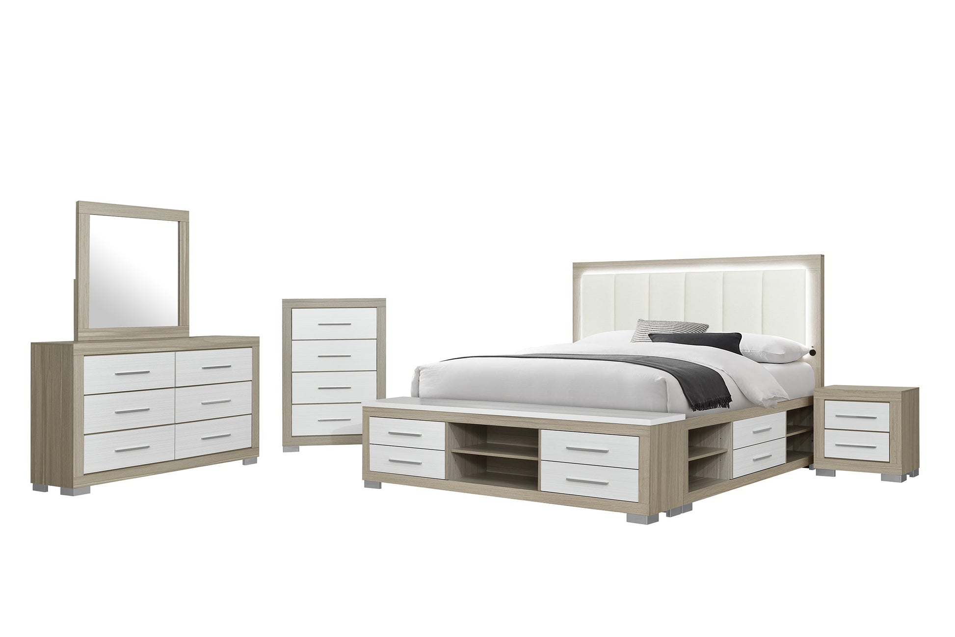 Emma Natural & White Bedroom Collection