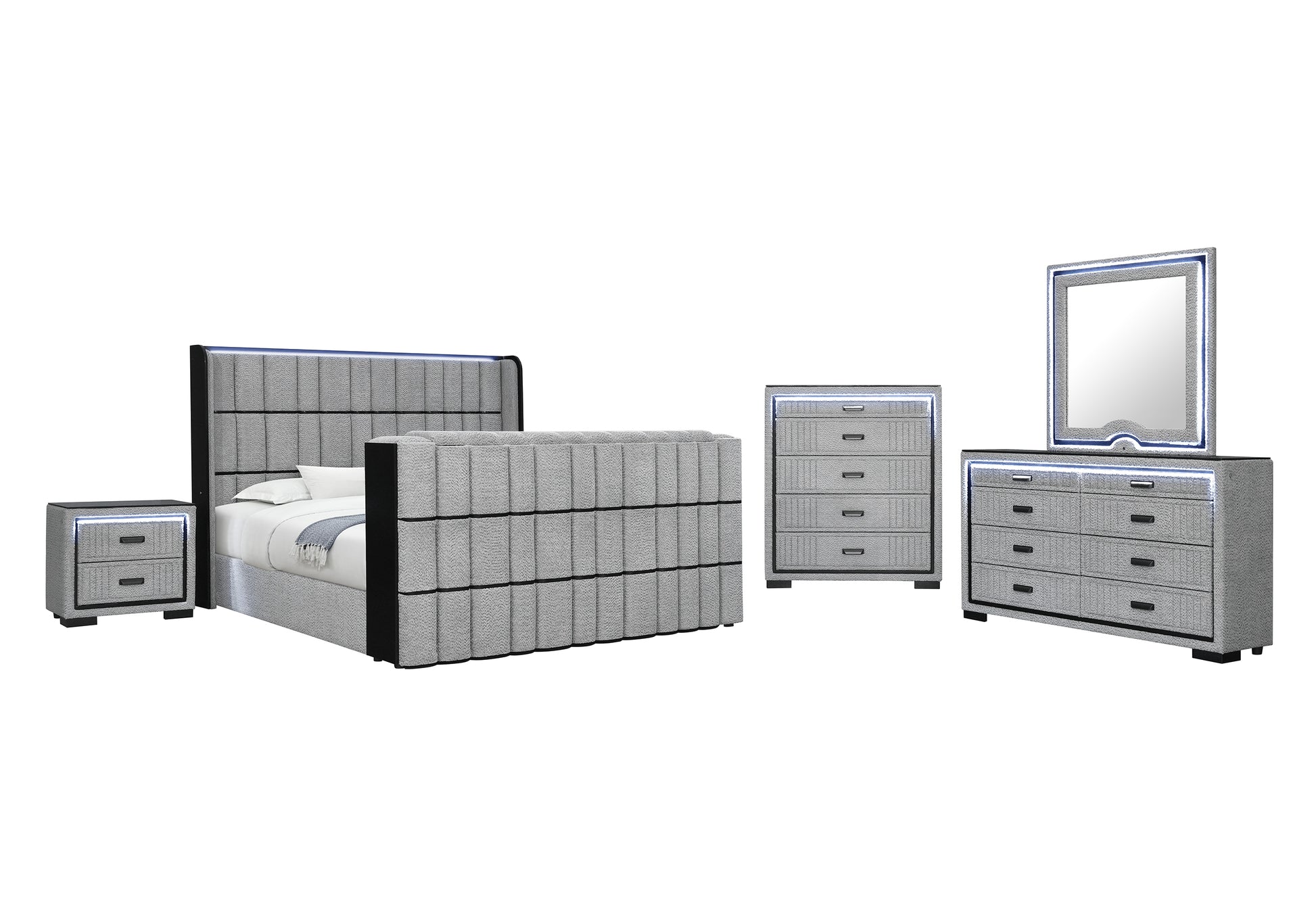 Isabella Grey LED Bedroom Collection