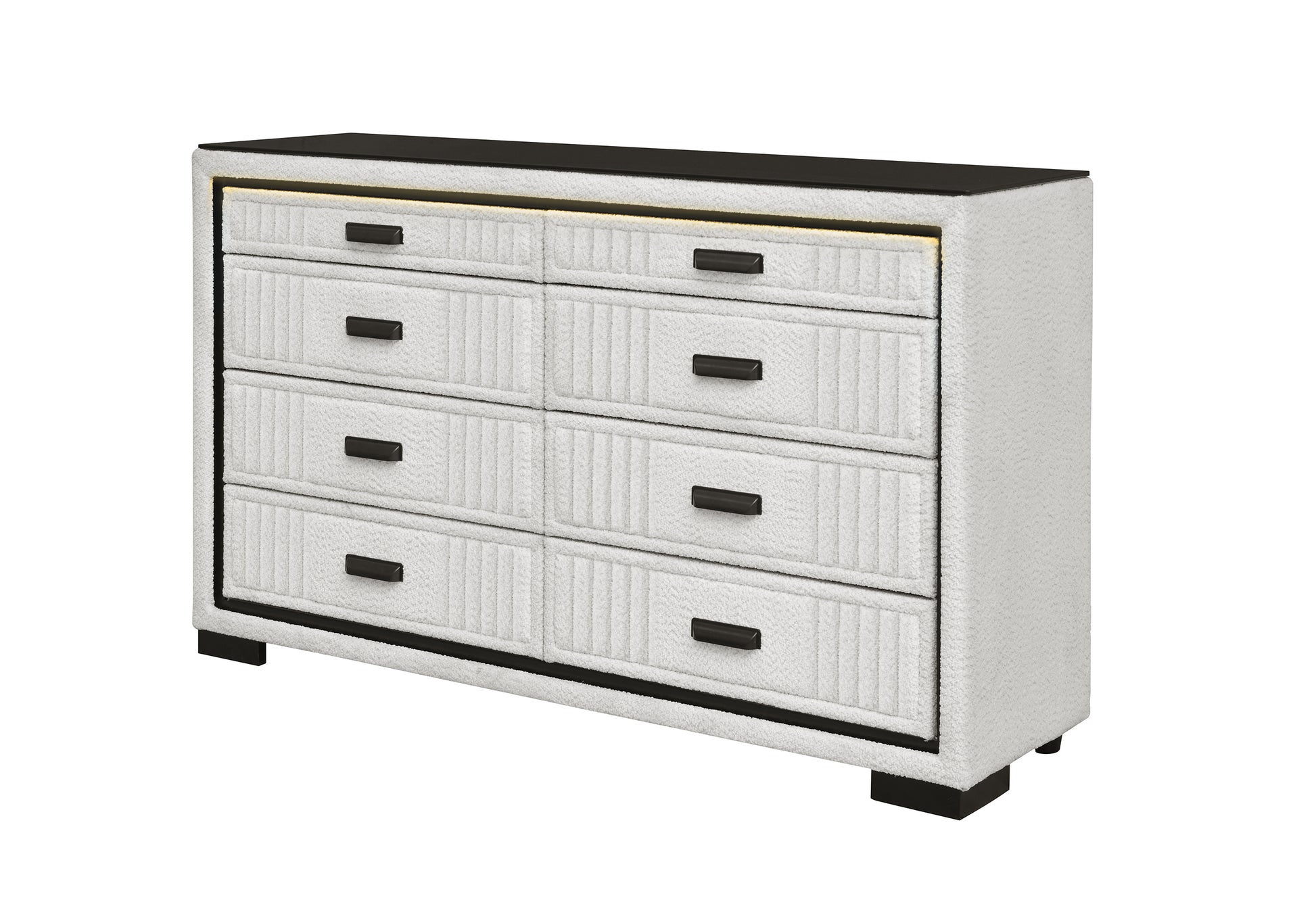 Isabella White & Black LED Bedroom Collection