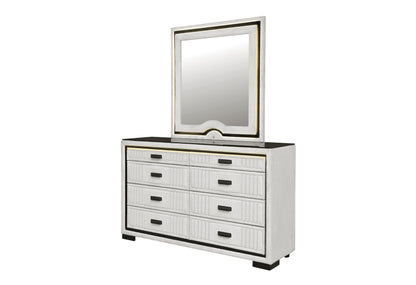 Isabella White & Black LED Bedroom Collection