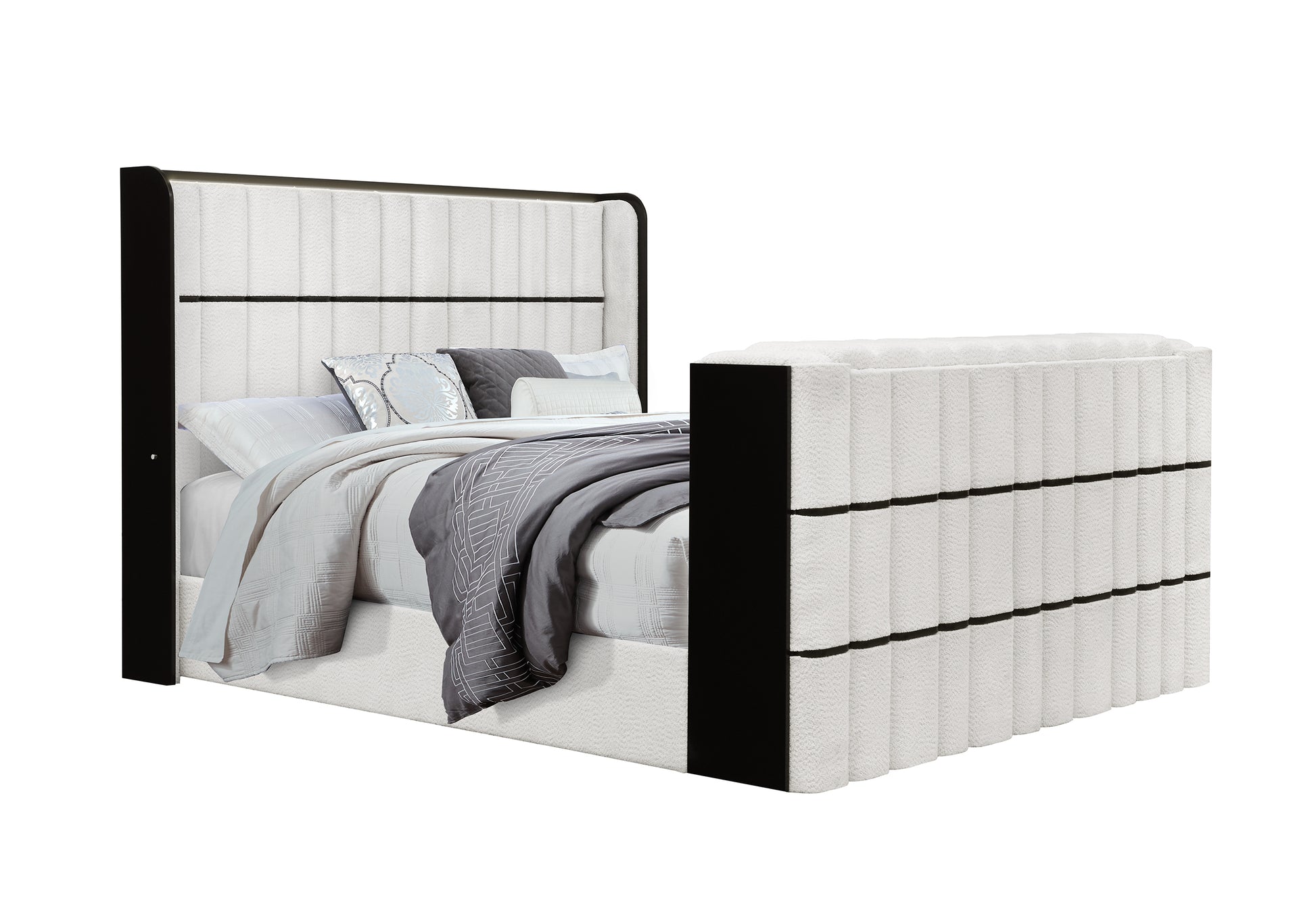 Isabella White & Black LED Bedroom Collection