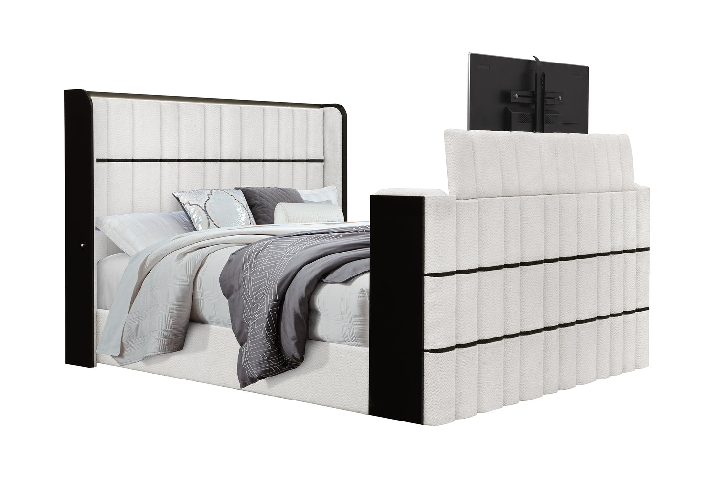 Isabella White & Black LED Bedroom Collection