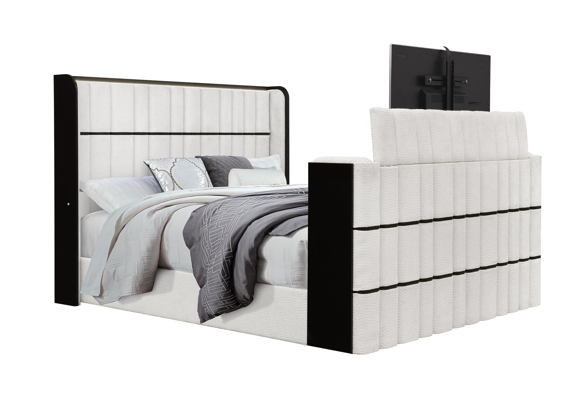 Isabella White & Black LED Bedroom Collection