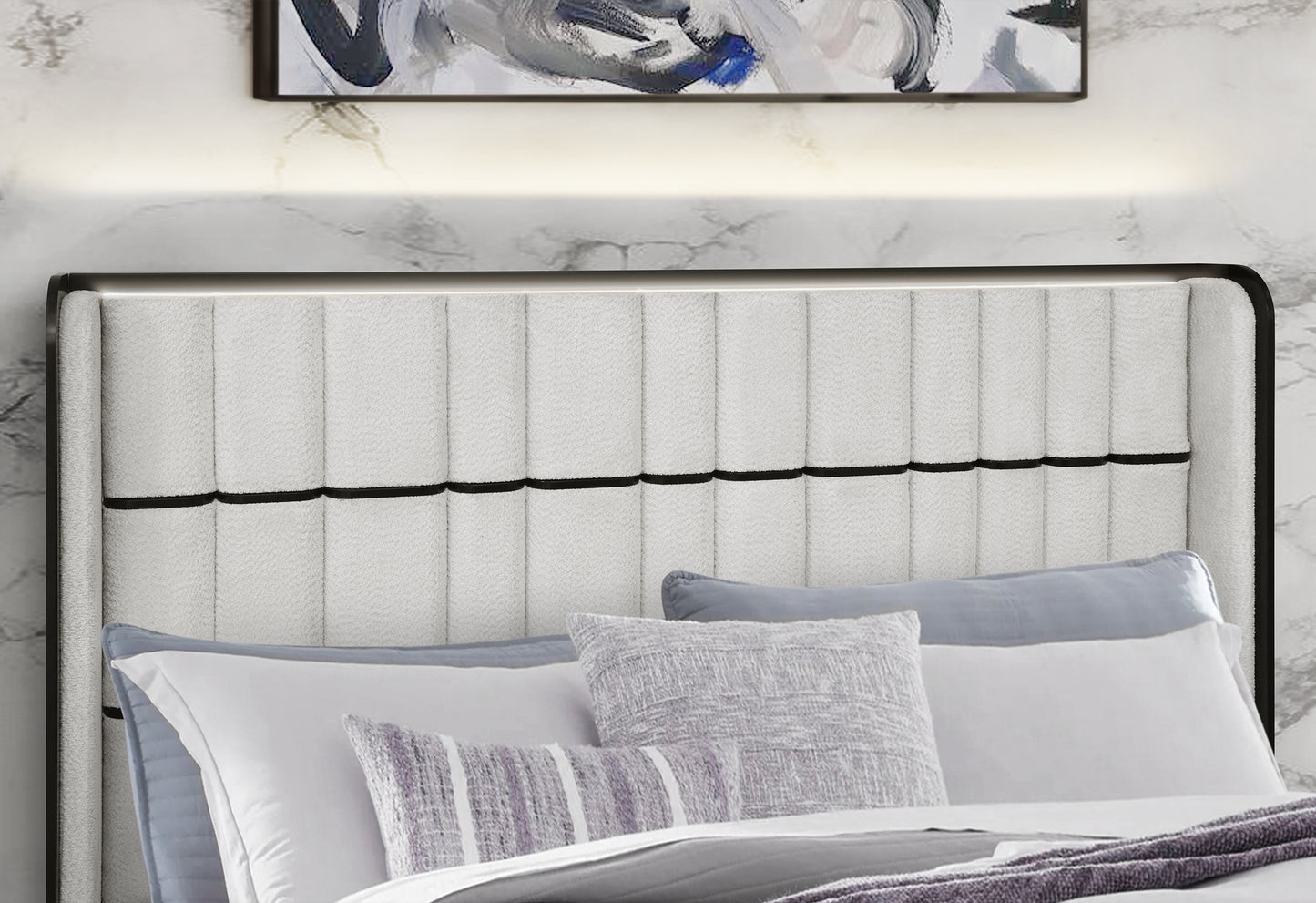 Isabella White & Black LED Bedroom Collection