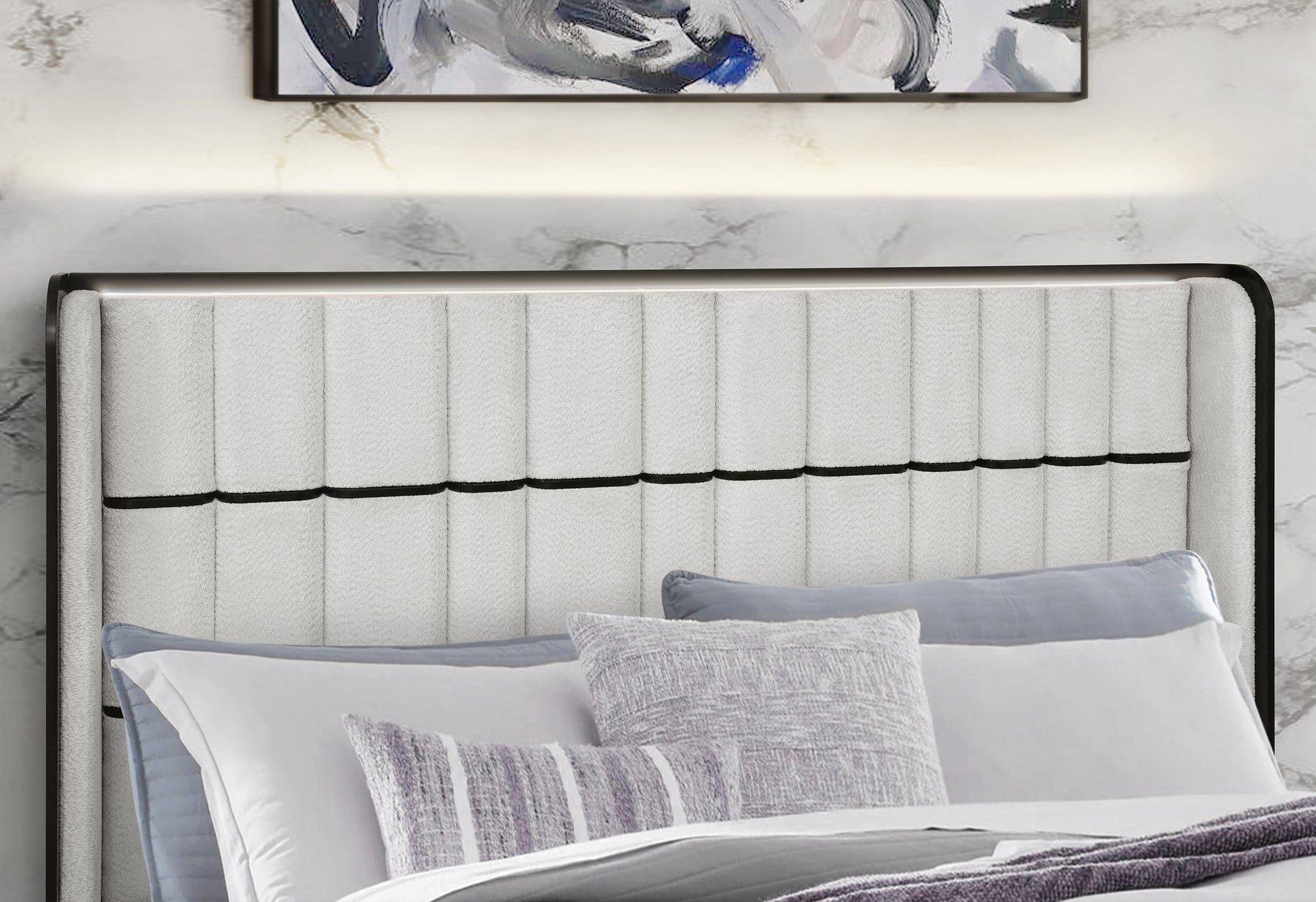 Isabella White & Black LED Bedroom Collection