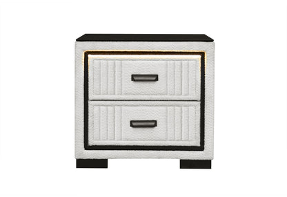 Isabella White & Black LED Bedroom Collection