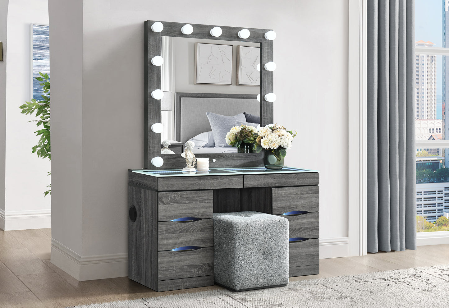 Lexi Grey Vanity & Mirror Collection