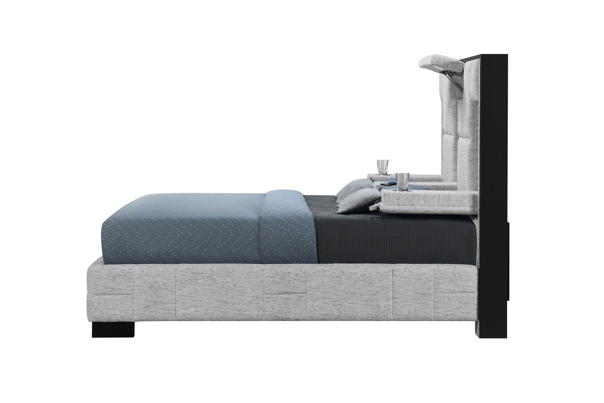 Oscar Modern Bed with LED, Charger & Speakers