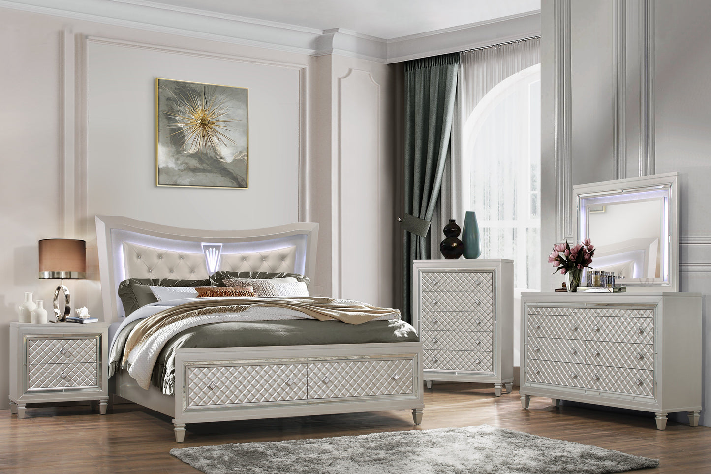 Paris Champagne LED Bedroom Collection