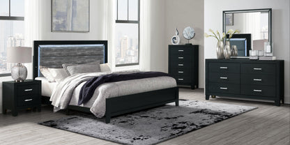 Reid Black LED Bedroom Collection