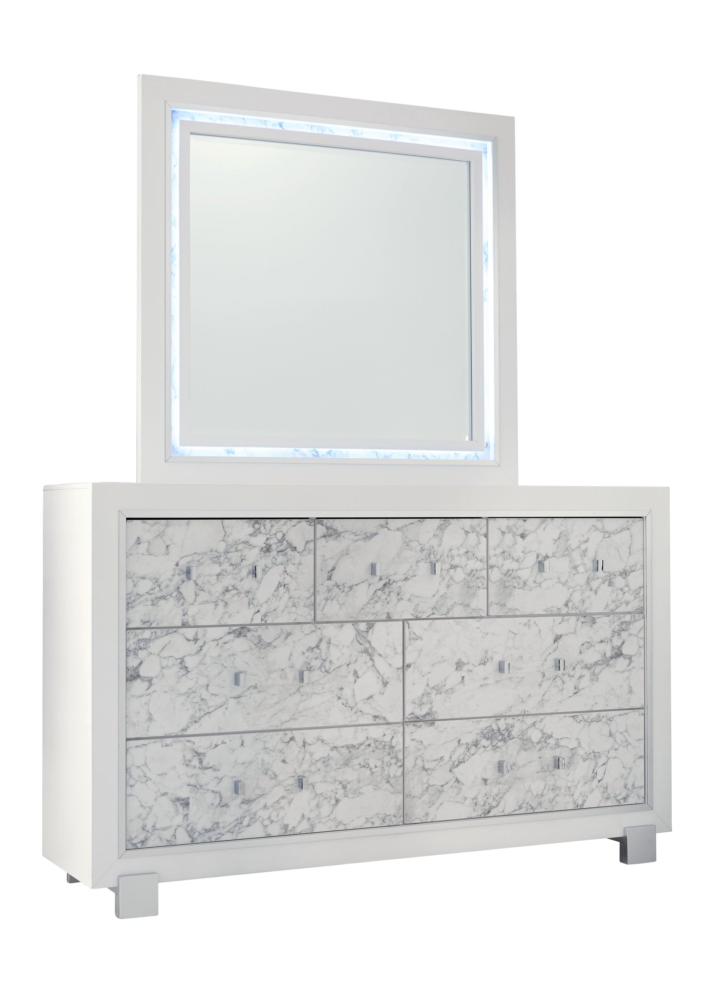 Santorini White LED Bedroom Collection