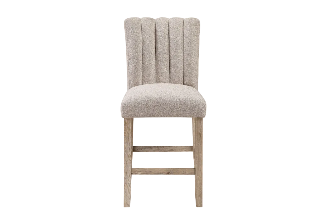 Beige Fabric Bar Stool