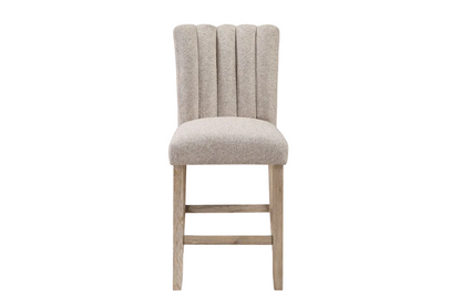 Beige Fabric Bar Stool