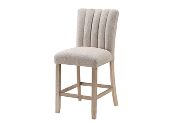 Beige Fabric Bar Stool