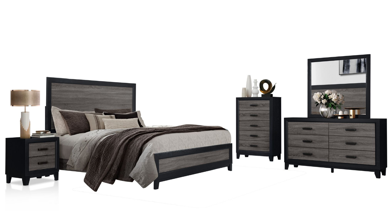 Lisbon Grey & Black Bedroom Collection