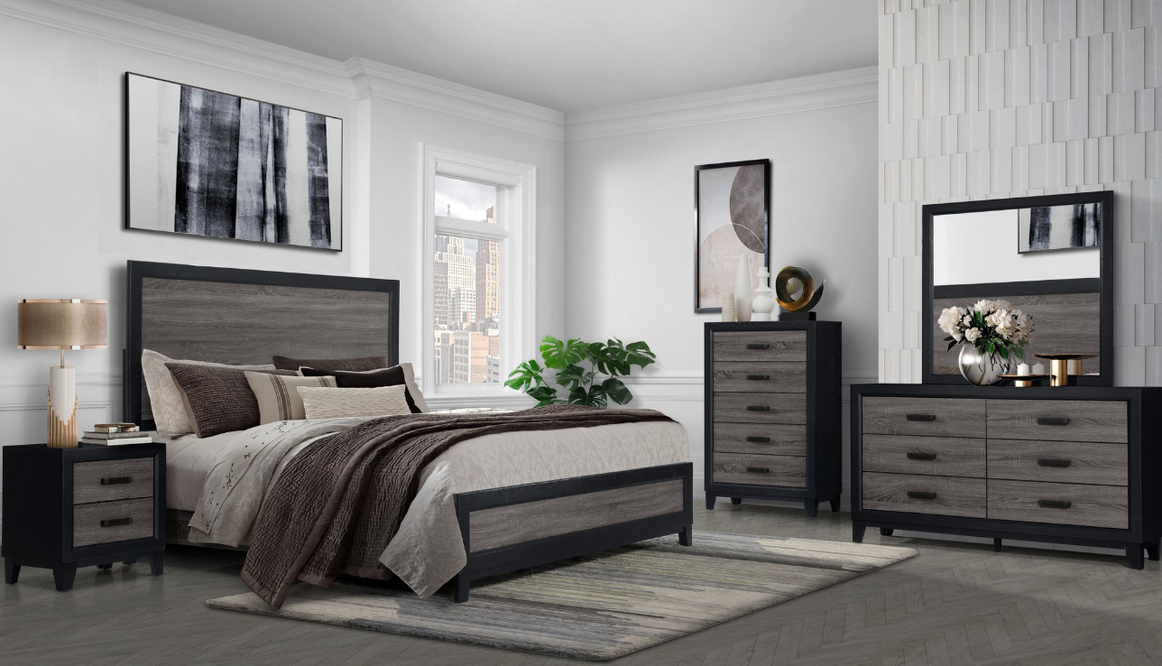 Lisbon Grey & Black Bedroom Collection