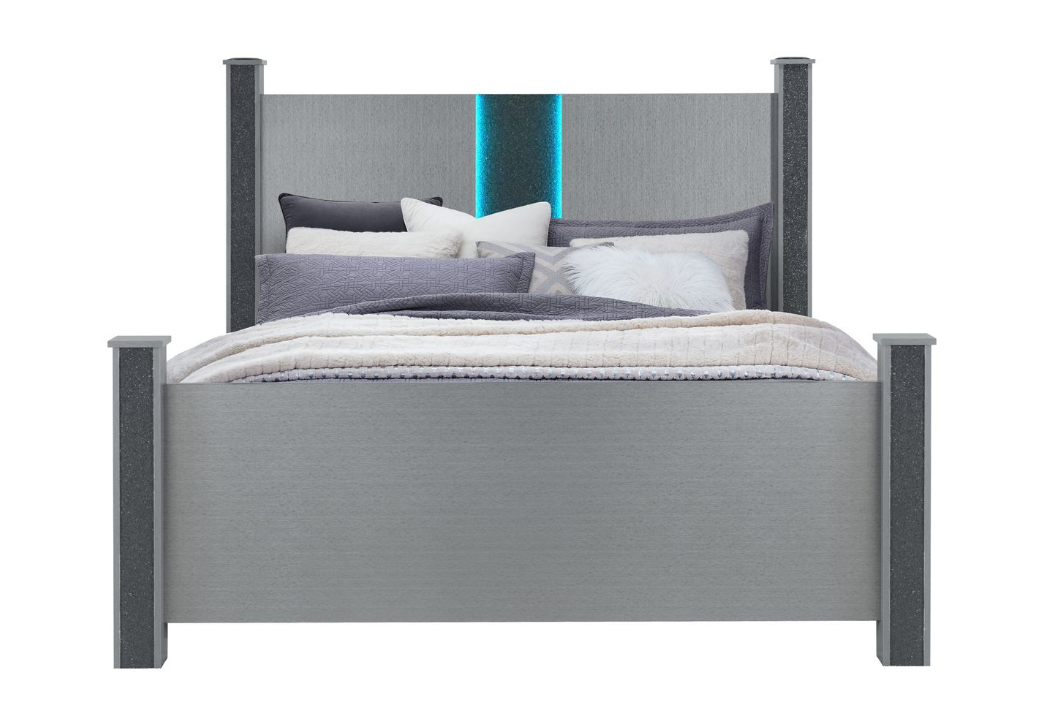 Logan Silver LED Bedroom Collection
