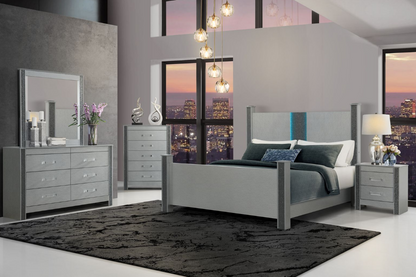 Logan Silver LED Bedroom Collection