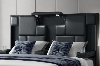 Oscar Modern Bed with LED, Charger & Speakers