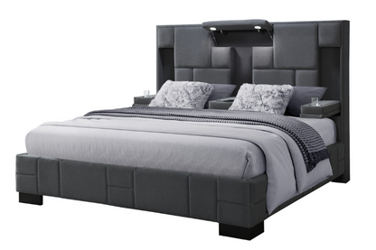 Oscar Modern Bed with LED, Charger & Speakers
