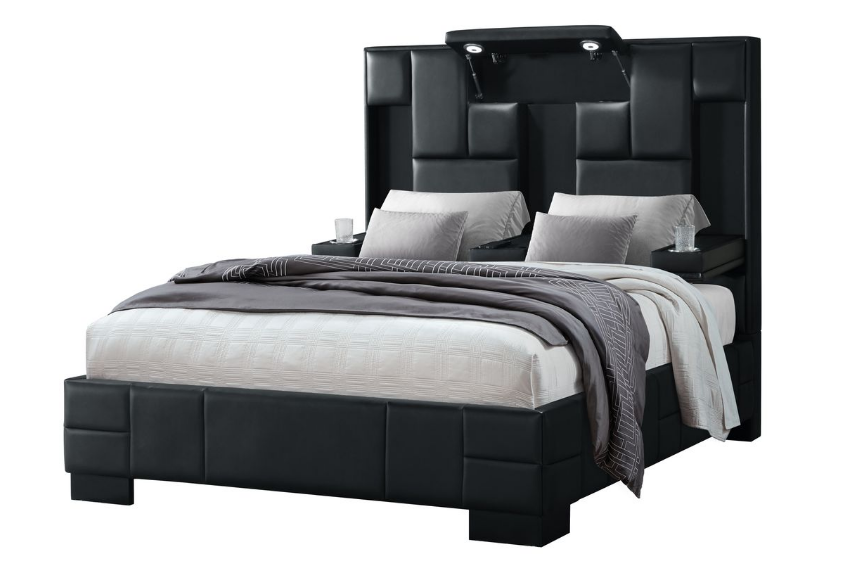 Oscar Modern Bed with LED, Charger & Speakers