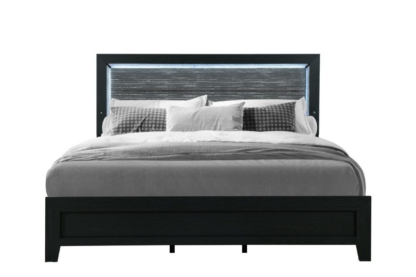 Reid Black LED Bedroom Collection