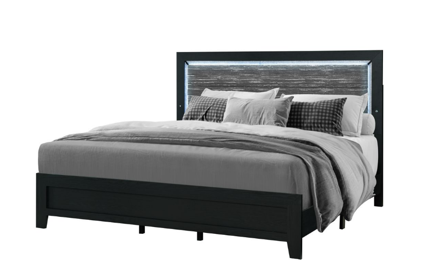 Reid Black LED Bedroom Collection