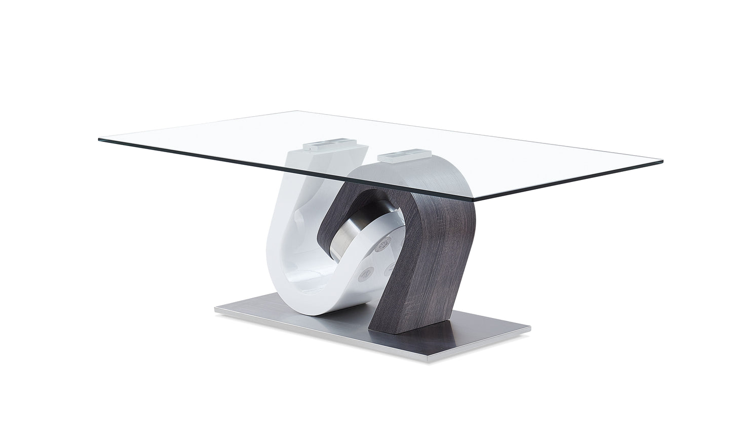 Modern White HG & Grey Coffee & End Tables