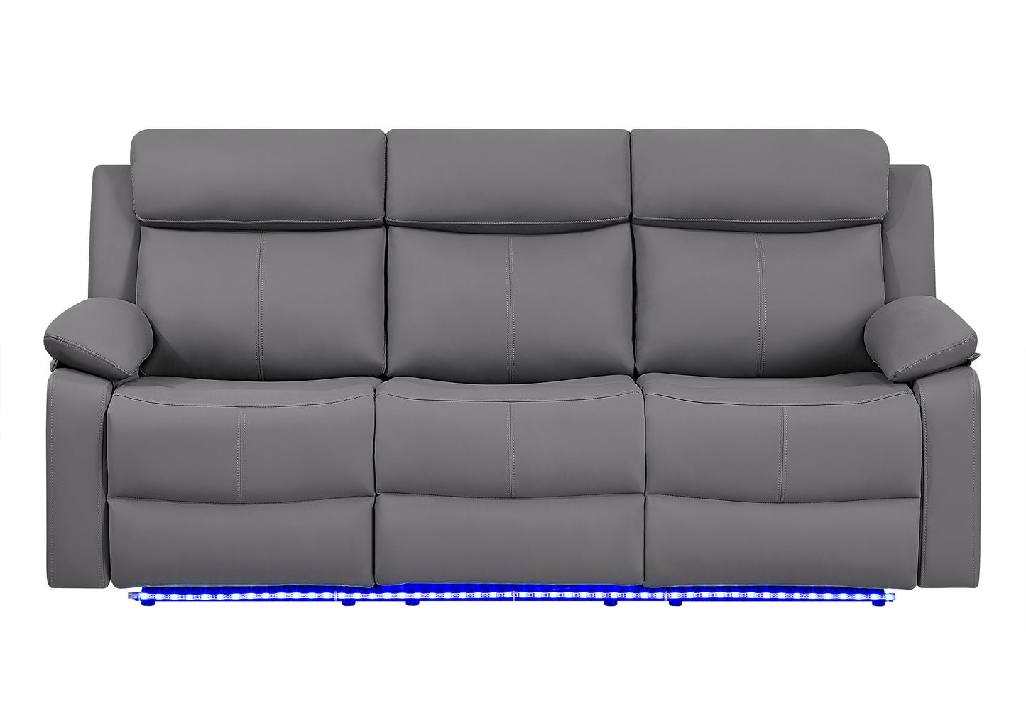LED Reclining Sofa Set with Console & Glider Recliner