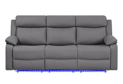 LED Reclining Sofa Set with Console & Glider Recliner