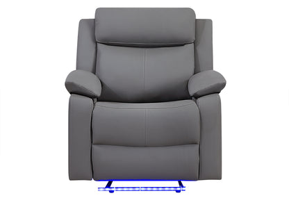 LED Reclining Sofa Set with Console & Glider Recliner