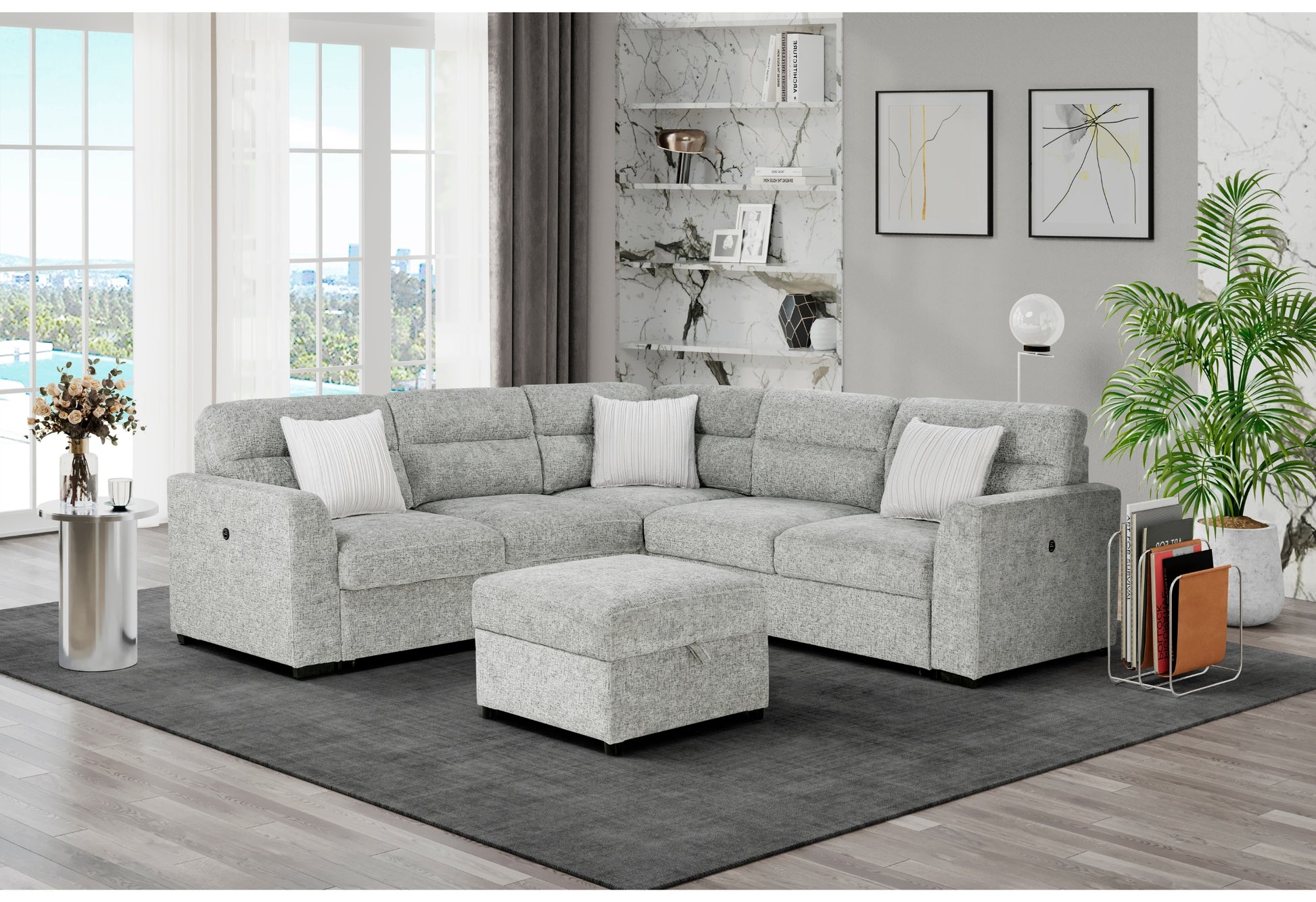 Sectional with Ottoman