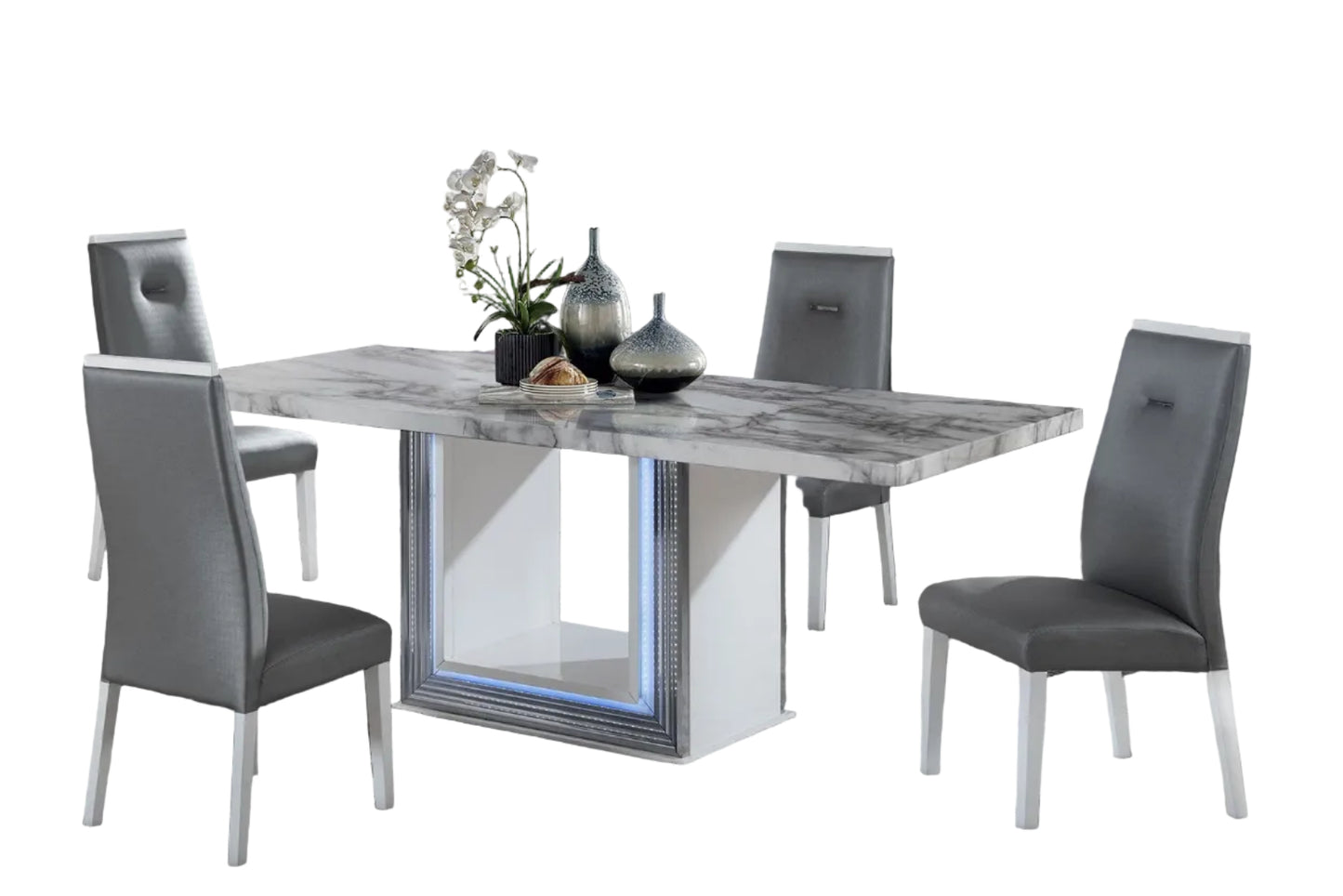 White Marble Dining Set