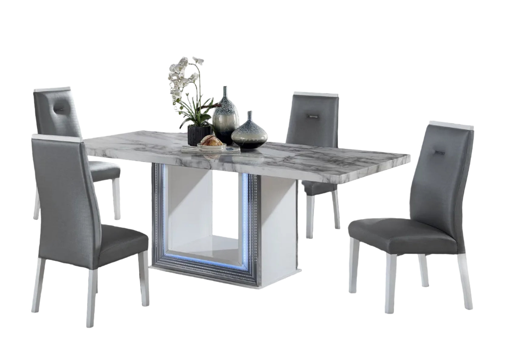White Marble Dining Set