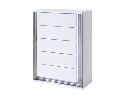Ylime Smooth White LED Bedroom Collection