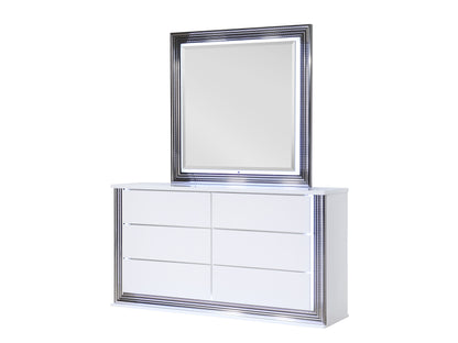 Ylime Smooth White LED Bedroom Collection