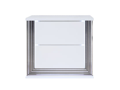 Ylime Smooth White LED Bedroom Collection