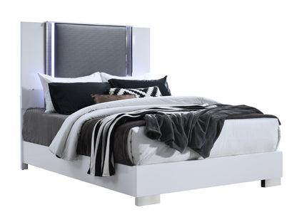 Ylime Smooth White LED Bedroom Collection