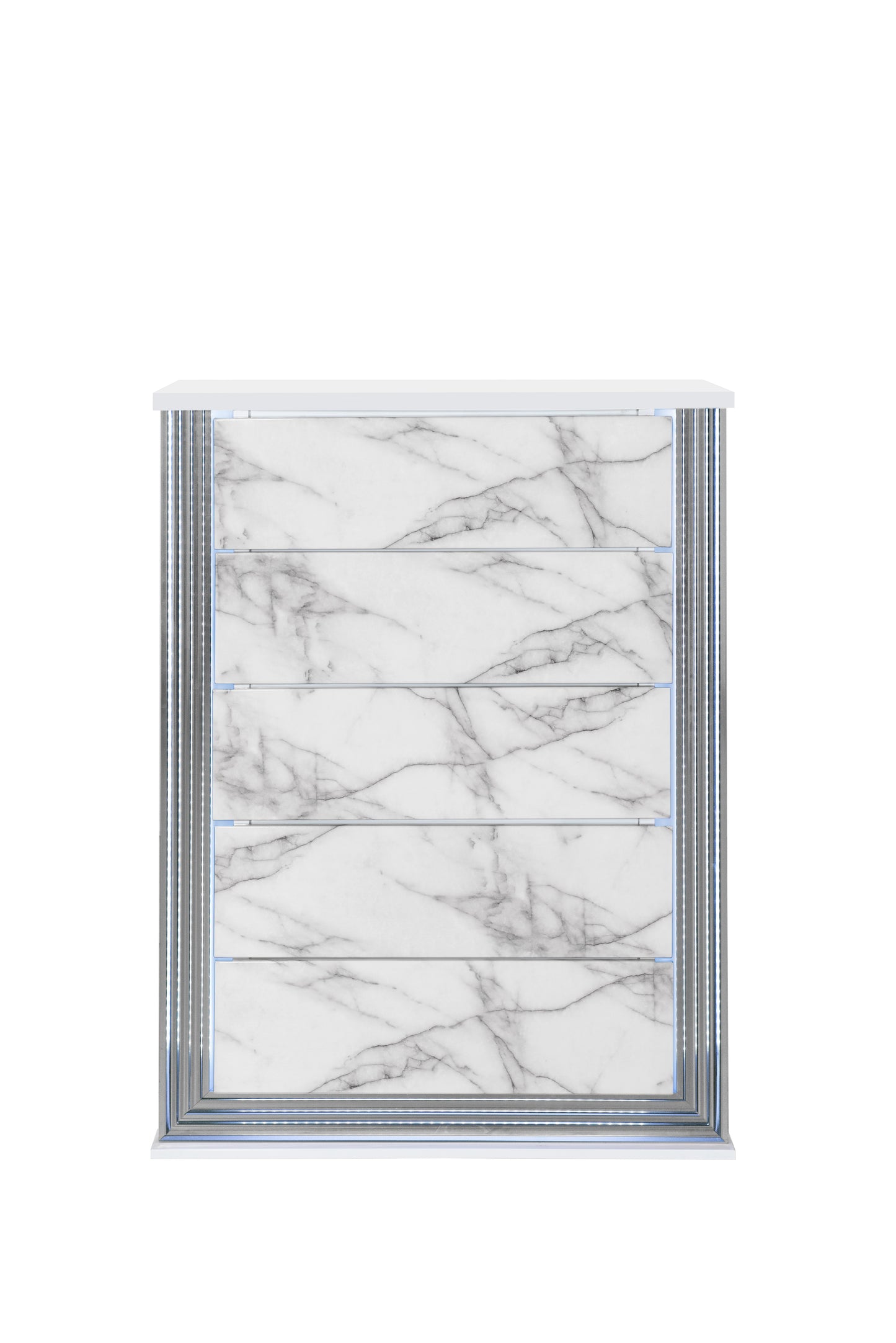 Ylime White Marble LED Bedroom Collection