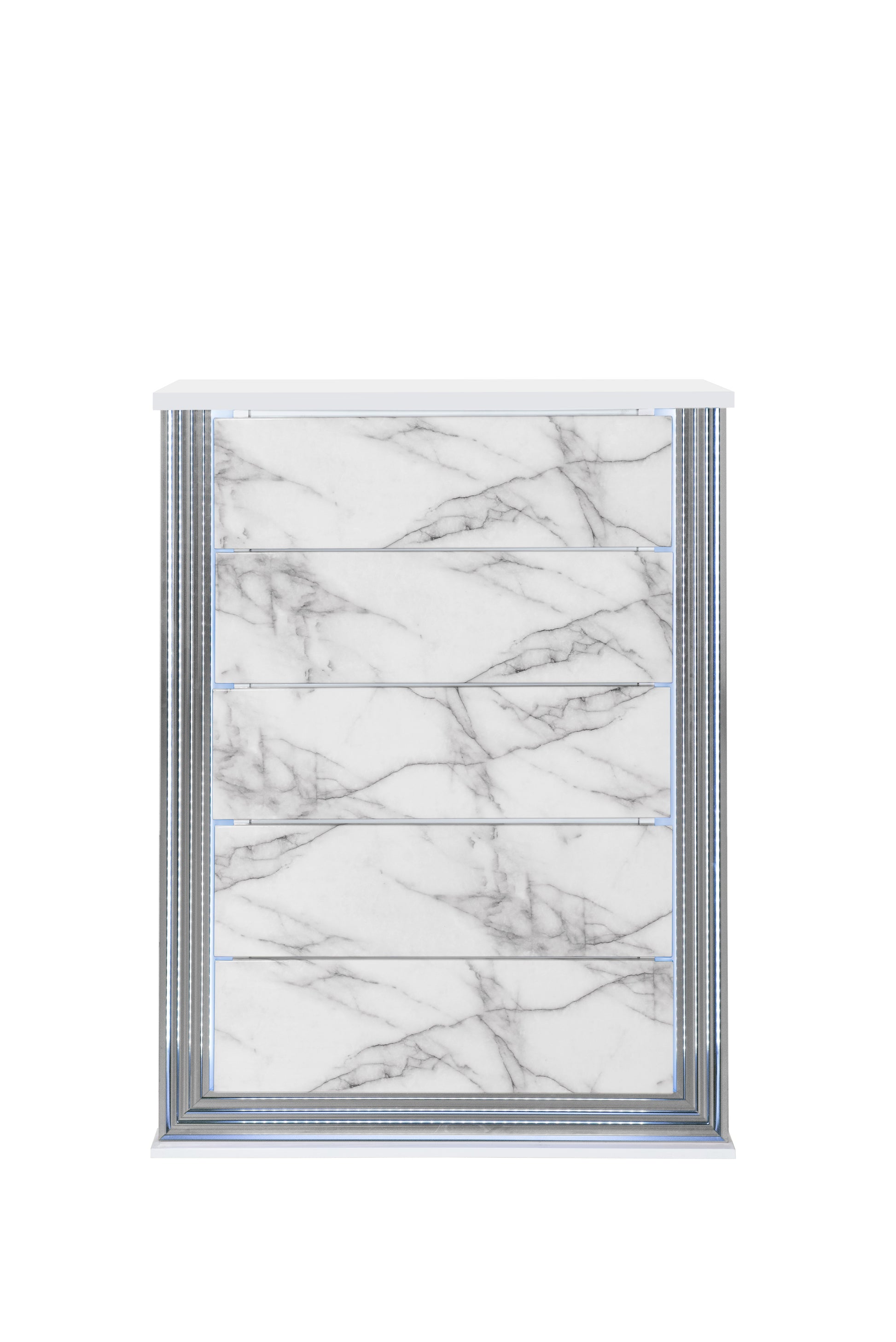 Ylime White Marble LED Bedroom Collection