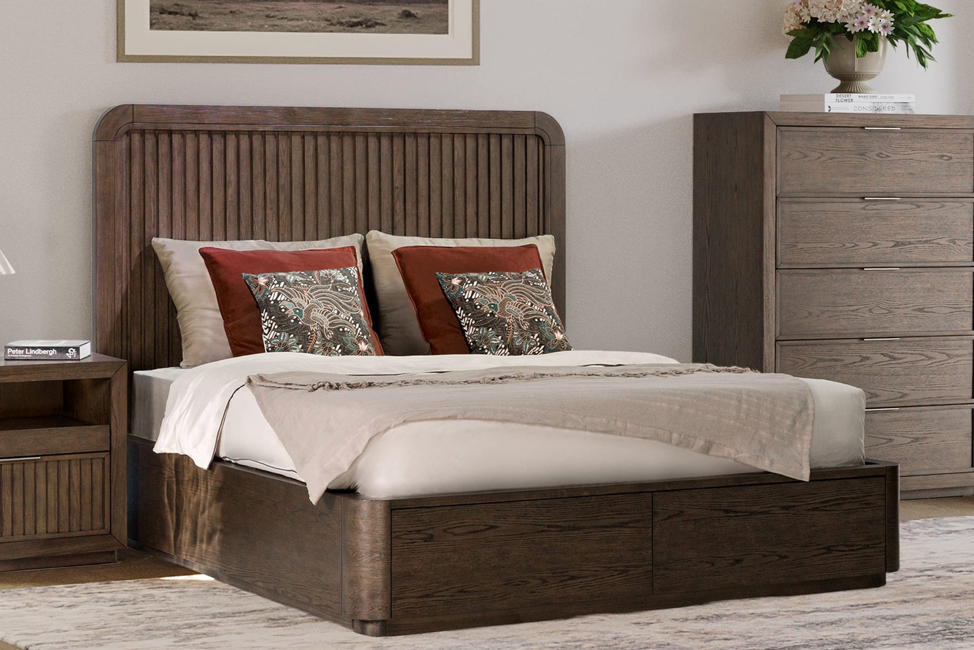 Athens Queen Panel Storage Bed - Standard