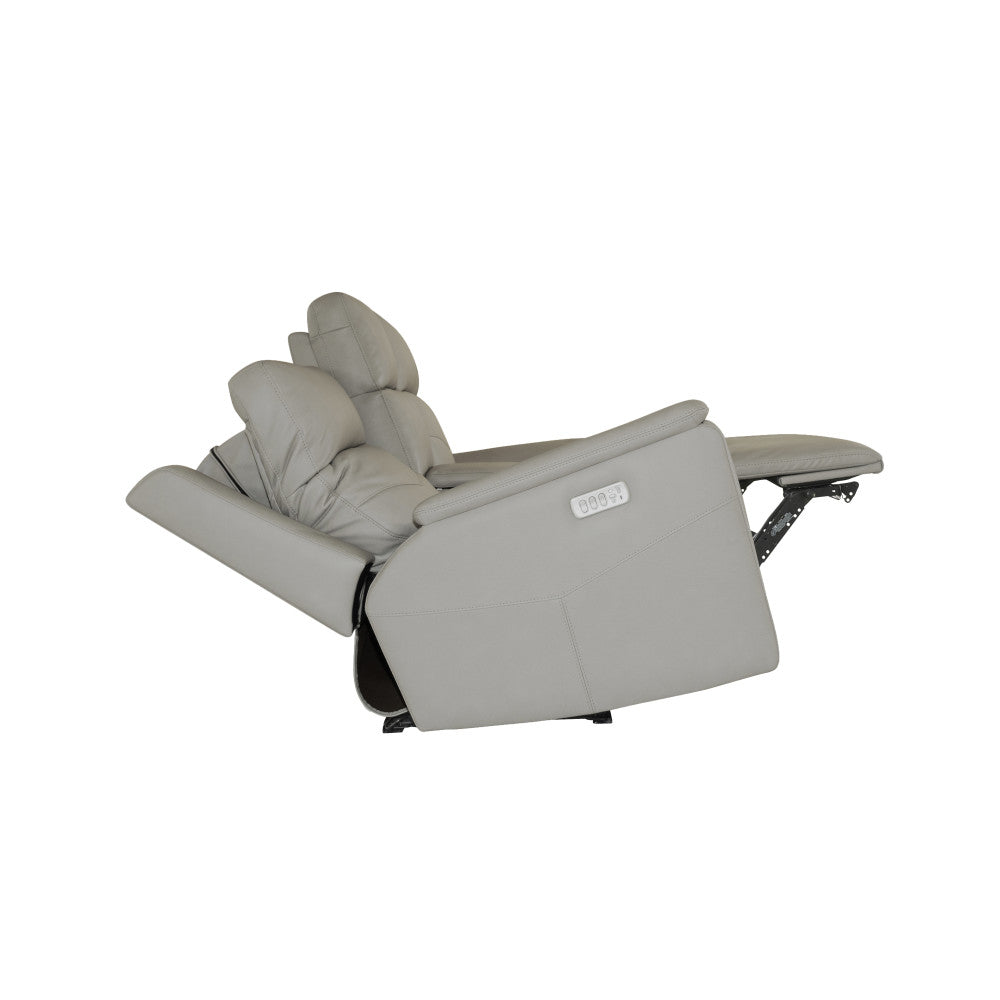 Vernon Power Reclining Loveseat with Console, Power Headrests, Lumbar, Heat & Massage - Sand