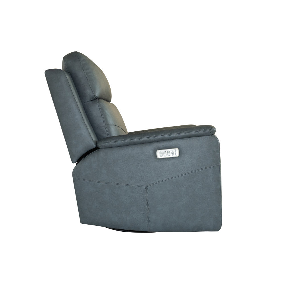 Vernon Power Swivel Gliding Recliner with Power Headrest, Lumbar, Heat & Massage - Green