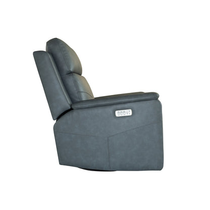 Vernon Power Swivel Gliding Recliner with Power Headrest, Lumbar, Heat & Massage - Green