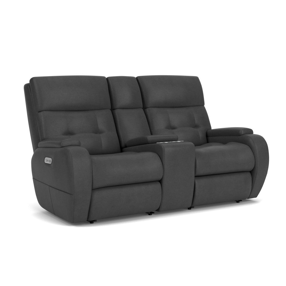 Strait Power Reclining Loveseat with Console & Power Headrests - Default Title