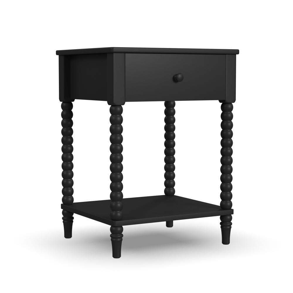 Spindle Queen Bed and Two Nightstands - Black