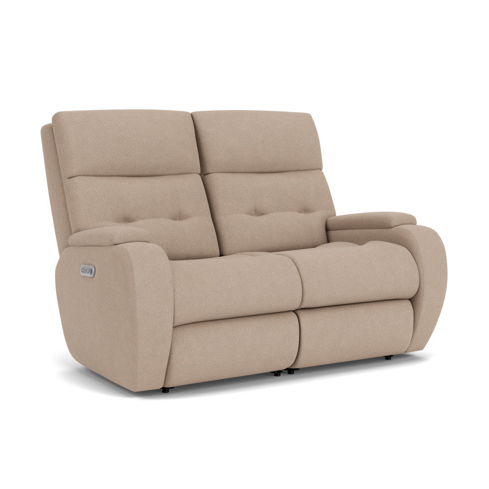 Strait Power Reclining Loveseat with Power Headrests - Fabric 634-40